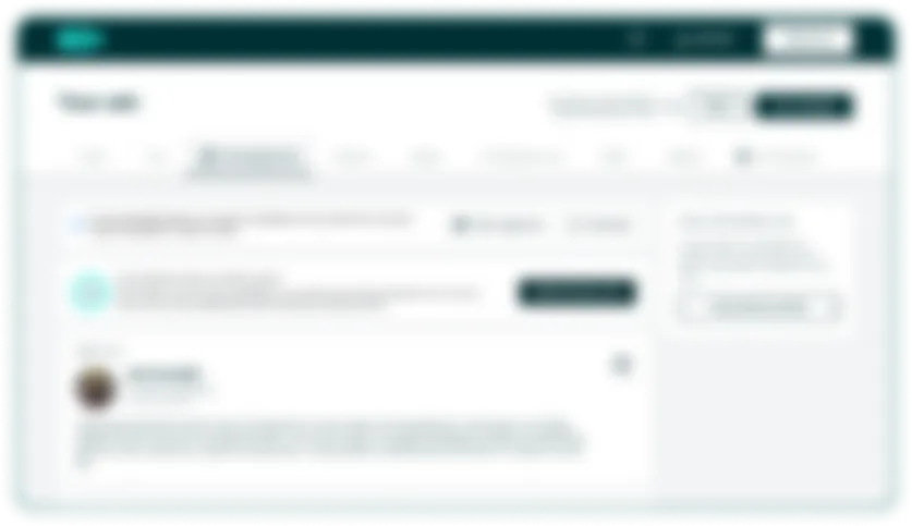 Variant B: the Business Card page opening with a draft already generated (blurred for confidentiality).